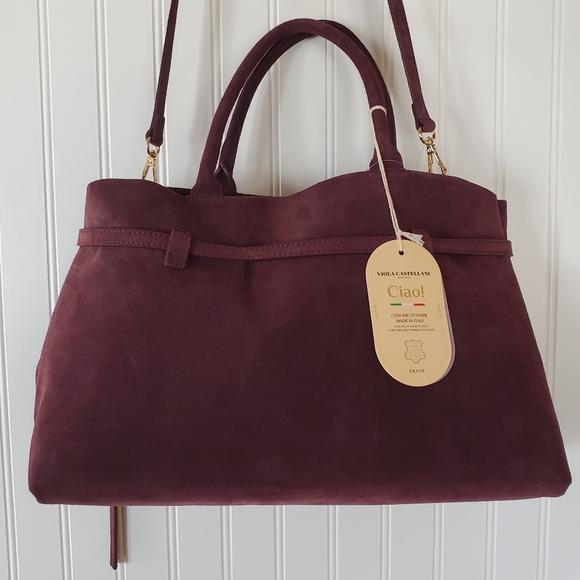 Viola Castellani Ciao! Suede Leather Bag NWT - Picture 4 of 13
